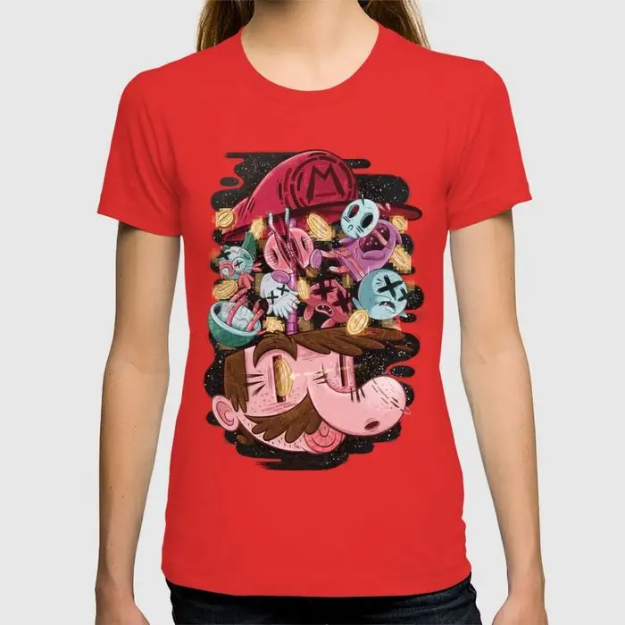 Brand clothing Время ограниченной женщины футболки Super Mario Короткими рукавами Новинка