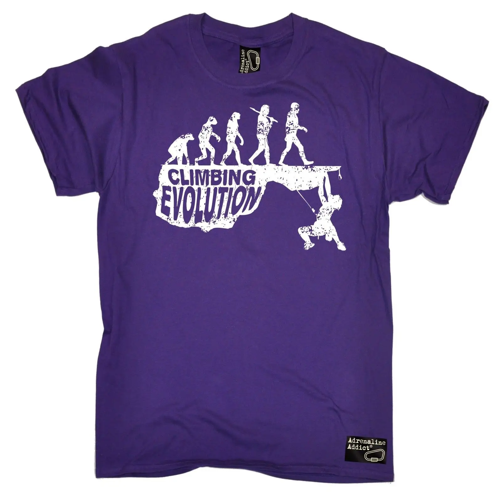 Мужская футболка с принтом Climbinger Evolution хлопковая коротким рукавом забавный