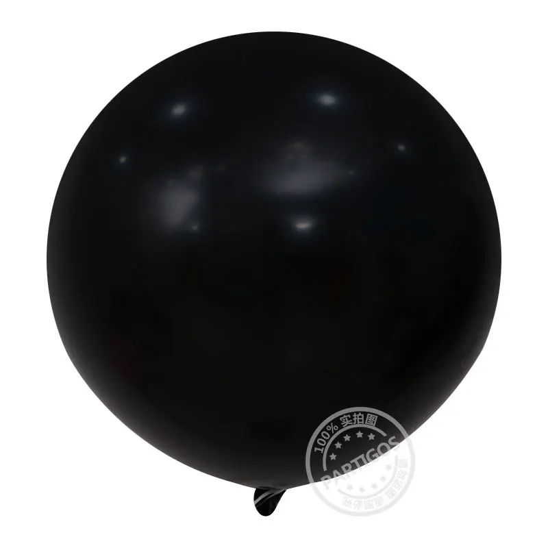 black 1 шт. гигантский белый шар 36 дюймов красочные круглые латексные шары, гелий надувной Свадебный День Рождения Вечеринка большой шар украшения - Цвет: black