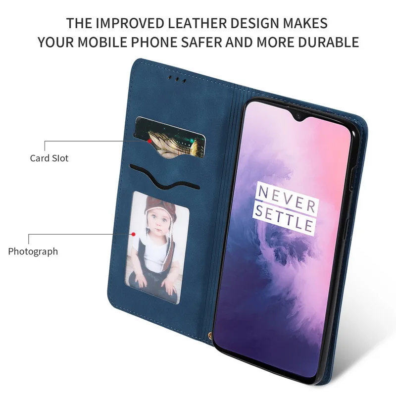 Магнитный Флип Чехол-бумажник для OnePlus 7 Pro 6 T Магнитная крышка-держатель для карт из натуральной кожи для One Plus 6 T 7 7Pro Capa Coque