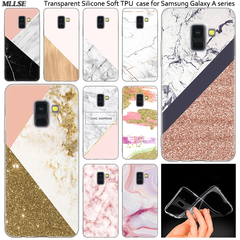 Шикарный розовый мрамор симпатичный силиконовый чехол для Samsung Galaxy A50 A30 A10 A40 A6 A8