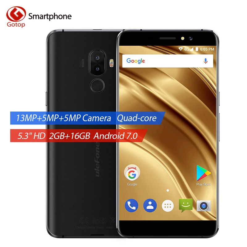 Ulefone S8 Pro MT6737 4 ядра сотовый телефон 5 3 дюйма Android 7 0 смартфон 2 GB Оперативная память