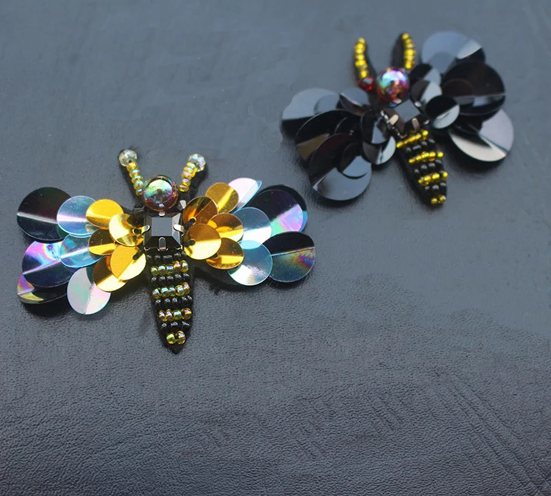 2017 NEW Sequins Bee Beaded Sew On Patches for clothes DIY Patch Applique Bag Clothing Coat Sweater Crafts | Дом и сад