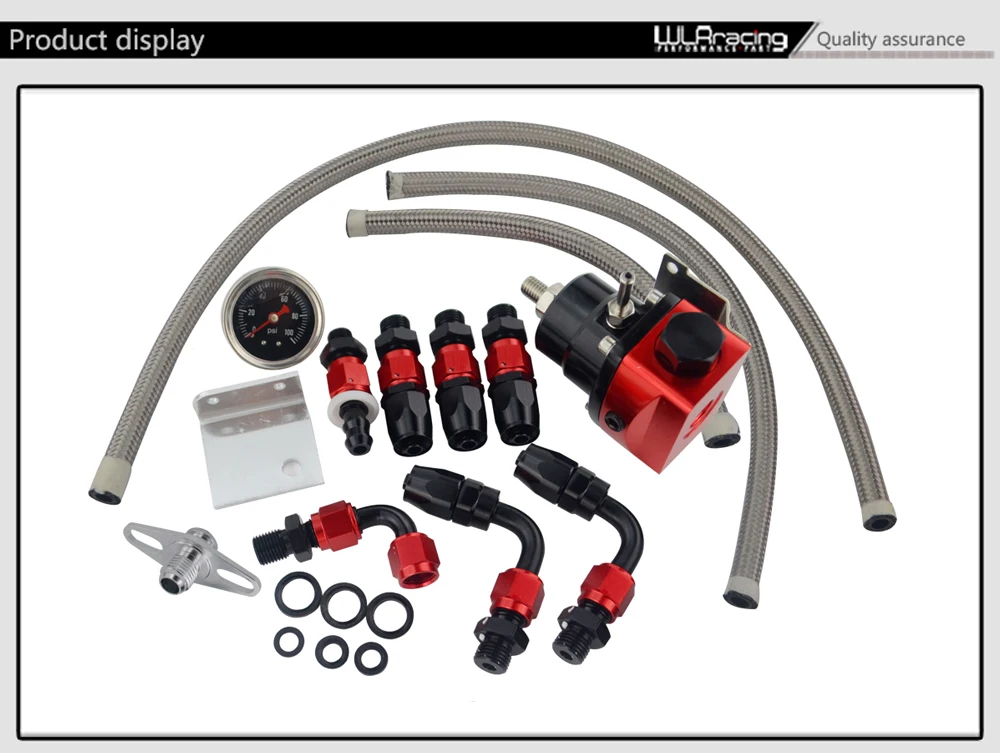 WLR RACING-черный и красный Универсальный fpr AN6 фитинг EFI регулятор давления топлива для 7mgte MKIII с шланг фитинги датчик