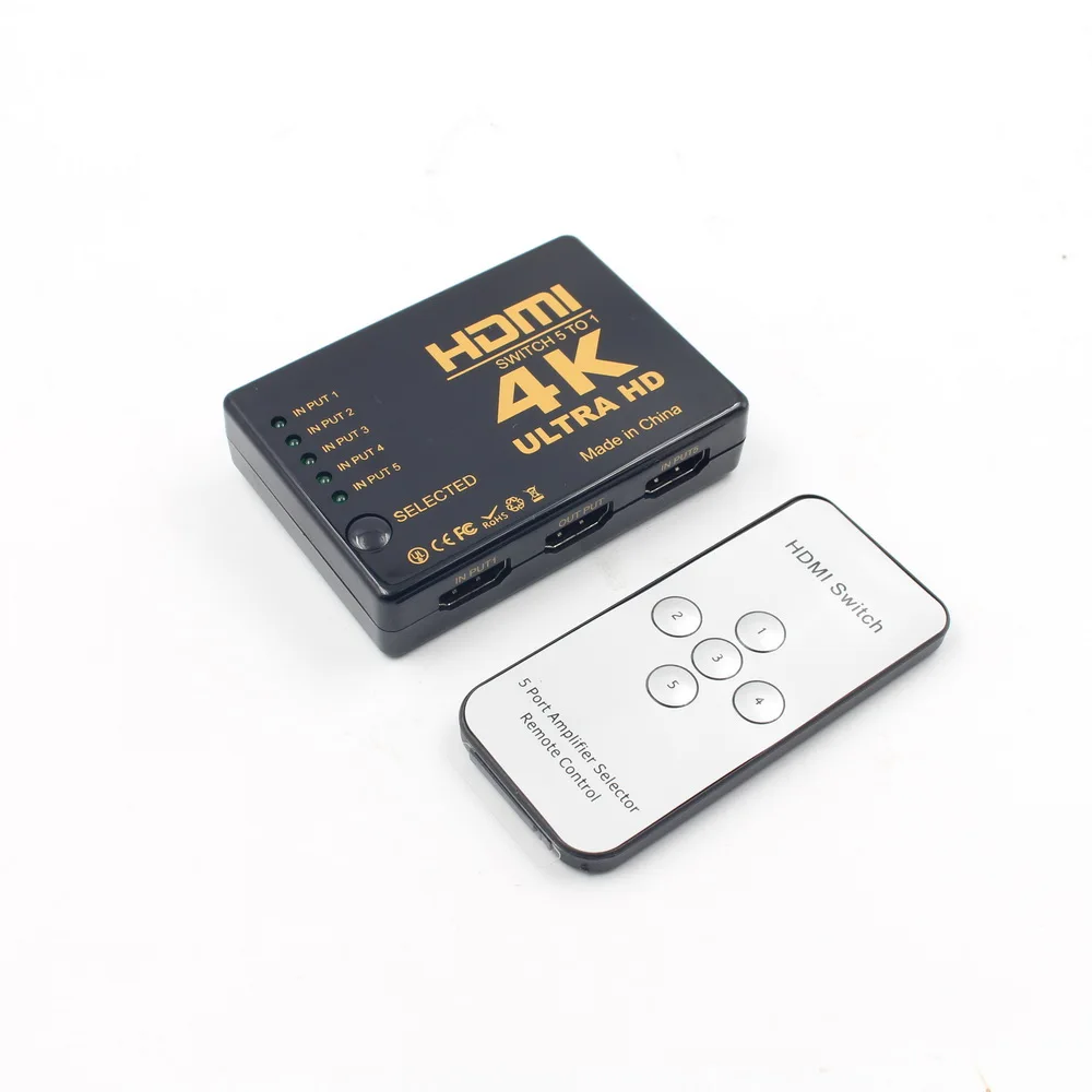 MEMTEQ HDMI усилитель переключателя 5 на 1 4K HD безопасности видео HDTV распределитель с