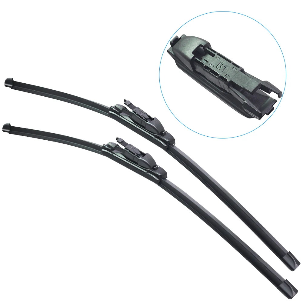 Buildreamen2 2 Pieces Car Accessories Wiper Blade Front Windscreen Rubber Wiper For Cadillac STS Fit Pinch Tab Arms 2004-2011