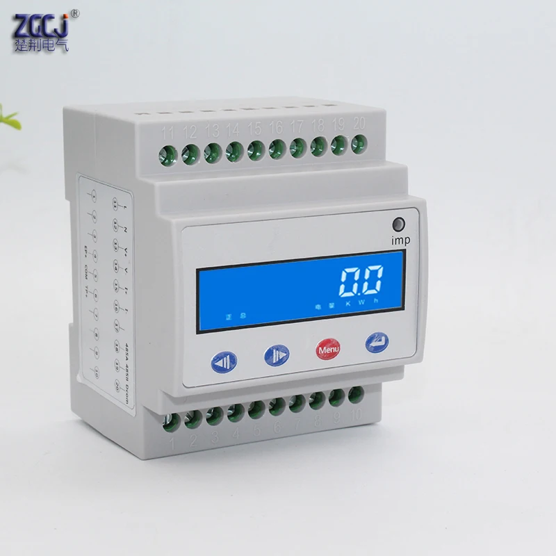 Зарядный ворс DC 0-1000V 100A Din Тип счетчик электроэнергии постоянного тока Солнечный фотоэлектрический DC A V кВт-ч Многофункциональный измеритель с RS485