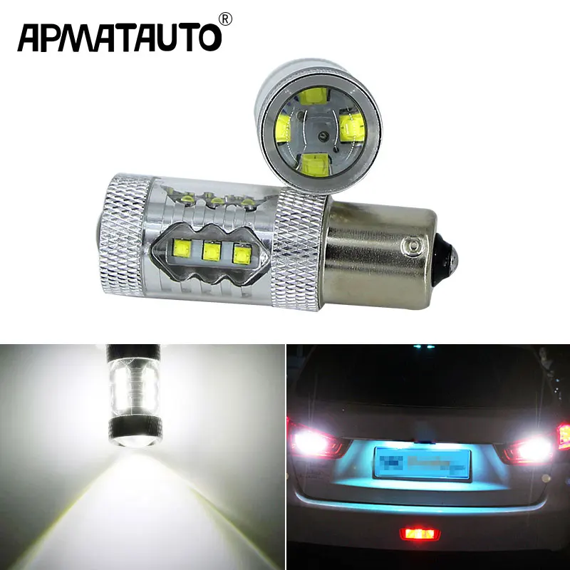 Apmatauto 2x LED 1156 80W Ba15s резервная лампа заднего хода CANbus для Mitsubishi Outlander Pajero Sport Lancer 10 9 3 4