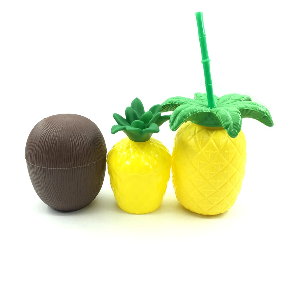 ZLJQ Pineapple Coconut Cup Summer Beach Creaive Tree Plastic Cups New Year Water Bottle Christmas Party Decoration 7D | Дом и сад