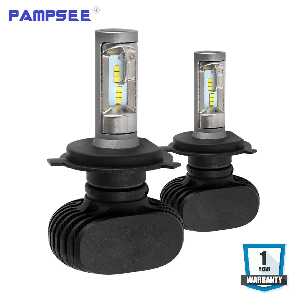 PAMPSEE S1 H4 H7 9005 9006 H11 Светодиодный автомобильный Головной фонарь светодиодный