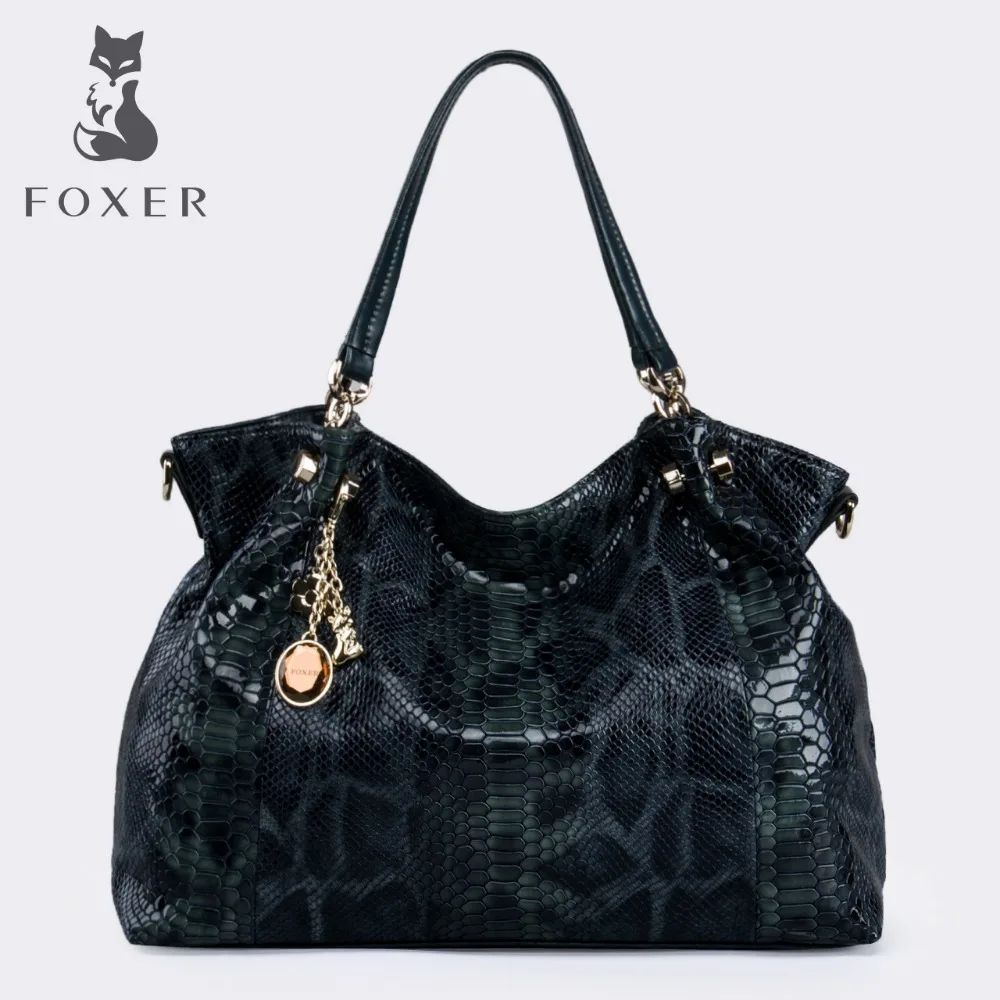 FOXER Для женщин натуральная кожа верхнюю ручку сумки роскошь Сумка Crossbody Сумки