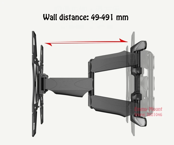 NB df600 ТВ настенное крепление 32-60 дюймов ЖК-дисплей Держатели мониторов поворотный эластичный наклона Подставки консольные руку без каблука Панель LED ТВ повесить кронштейн