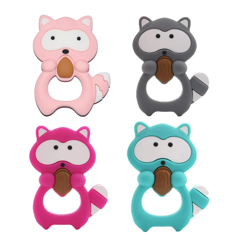 Детский Прорезыватель для зубов с мультяшным енотом 1 шт. комплект игрушки