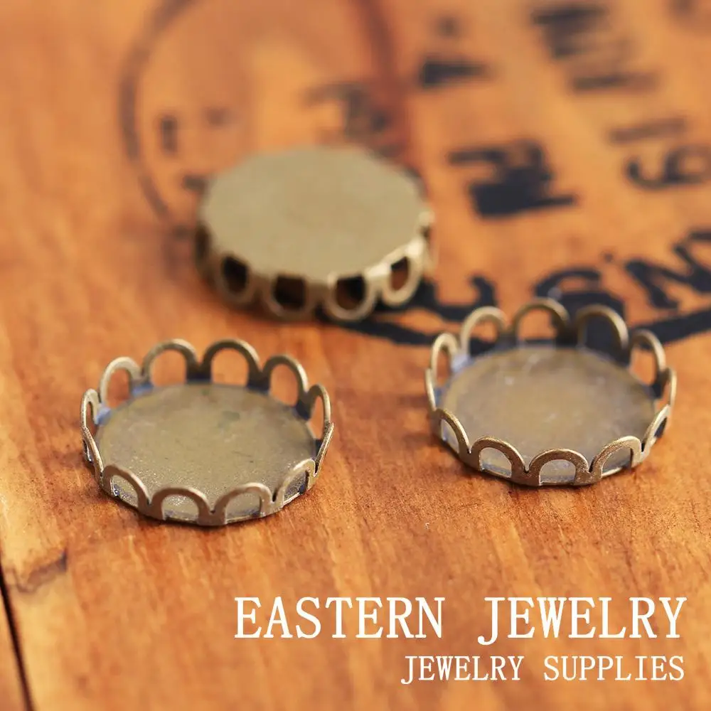 30 шт. 14 мм античная бронза латунное кружево кабошон стандартная медь высокое