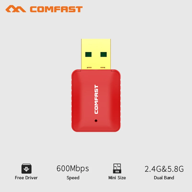 Новое поступление COMFAST Wifi адаптер 433 Мбит/с 5 8G + 150 2 4G USB вилка антенны и игровой ПК