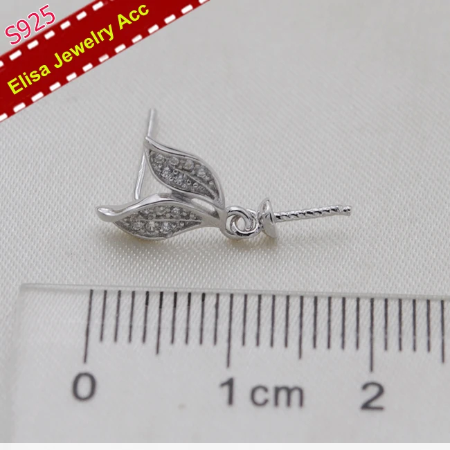 Elegant Leaves Pearl Drop Earrings Jewelry Findings S925 Sterling Silver Components Colors 3Paris/Lot | Украшения и аксессуары