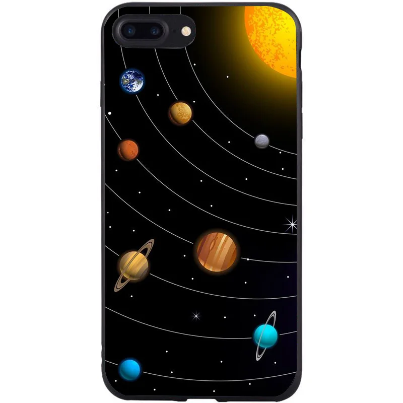 Силиконовый чехол SICOOTE для Apple iPhone 7 X с изображением планеты космоса звезды
