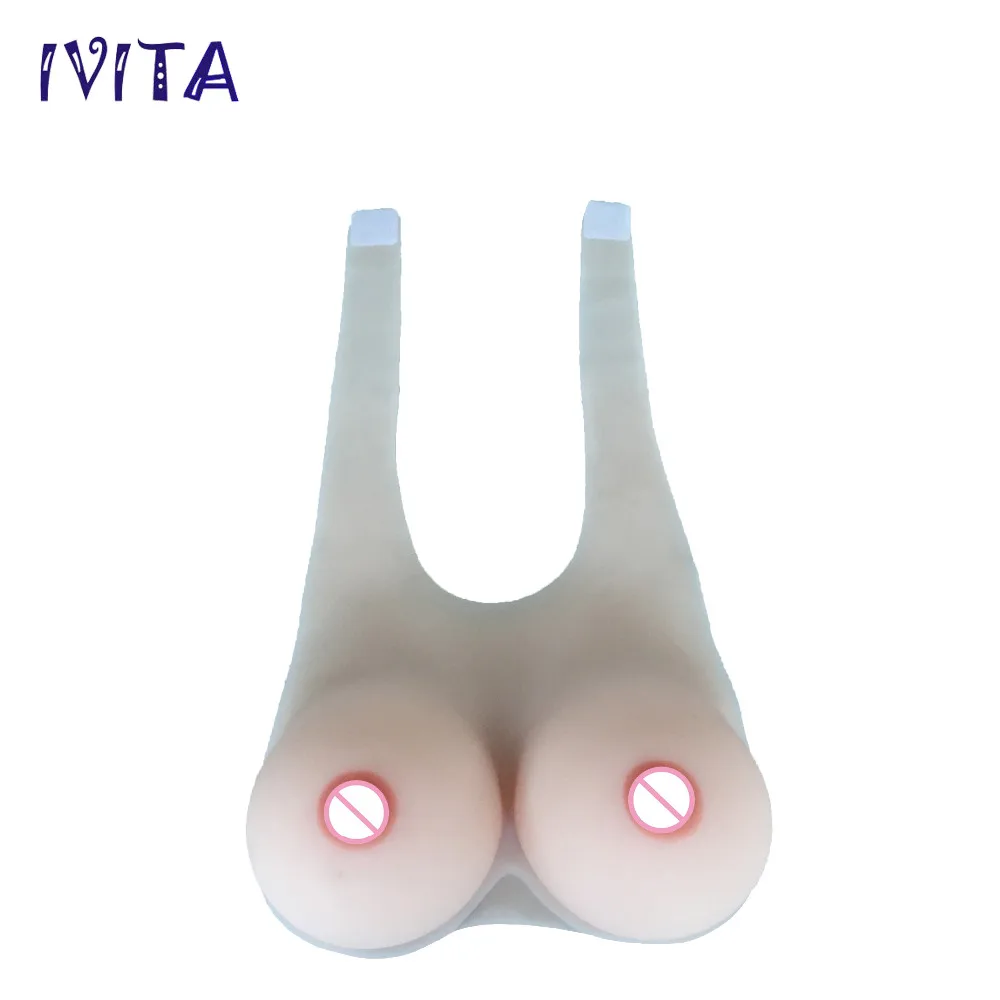 Free Shipping 1200g/pair White Fake Breast Boobs Realistic Silicone Forms With Straps Drag Queen Crossdresser 2016 New |