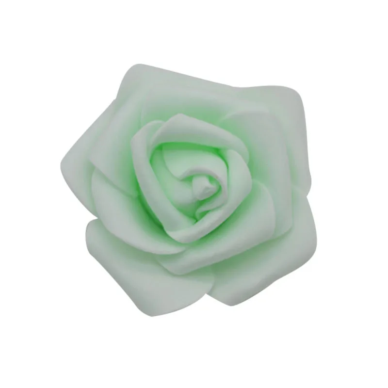 light green 50 шт./лот, 6 см, искусственная пена, головка розы, ПЭ пена, роза, головка цветка для свадьбы, дома, фестиваля, декоративные цветы, сделай сам, венки, ремесло - Цвет: light green