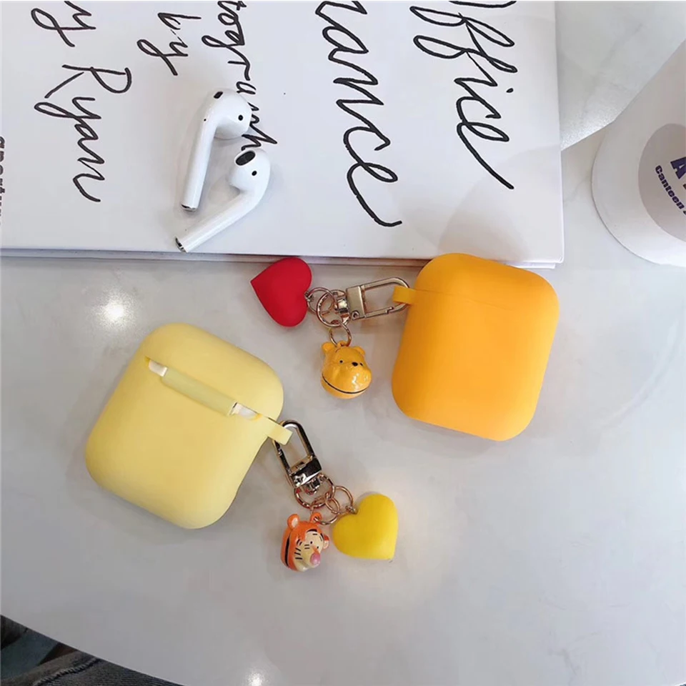 Милый мультяшный декоративный чехол для Apple Airpods, чехол, аксессуары, Bluetooth, беспроводной чехол для наушников, Сумка с кольцом для ключей, колокольчик