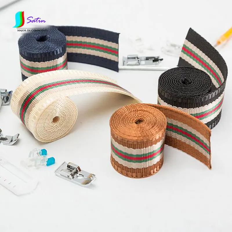 Width 3.8cm Black White Gold Blue Classic Striped Nylon Webbing Clothing Decorative Bag Strap Accessories 1meter/lot S653P | Дом и сад