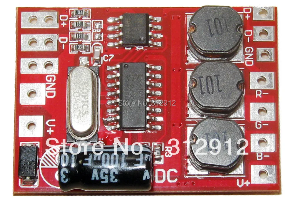 

DM-100DC,3channel dmx constant current decoder,DC9-32V input,600ma*3 channel output