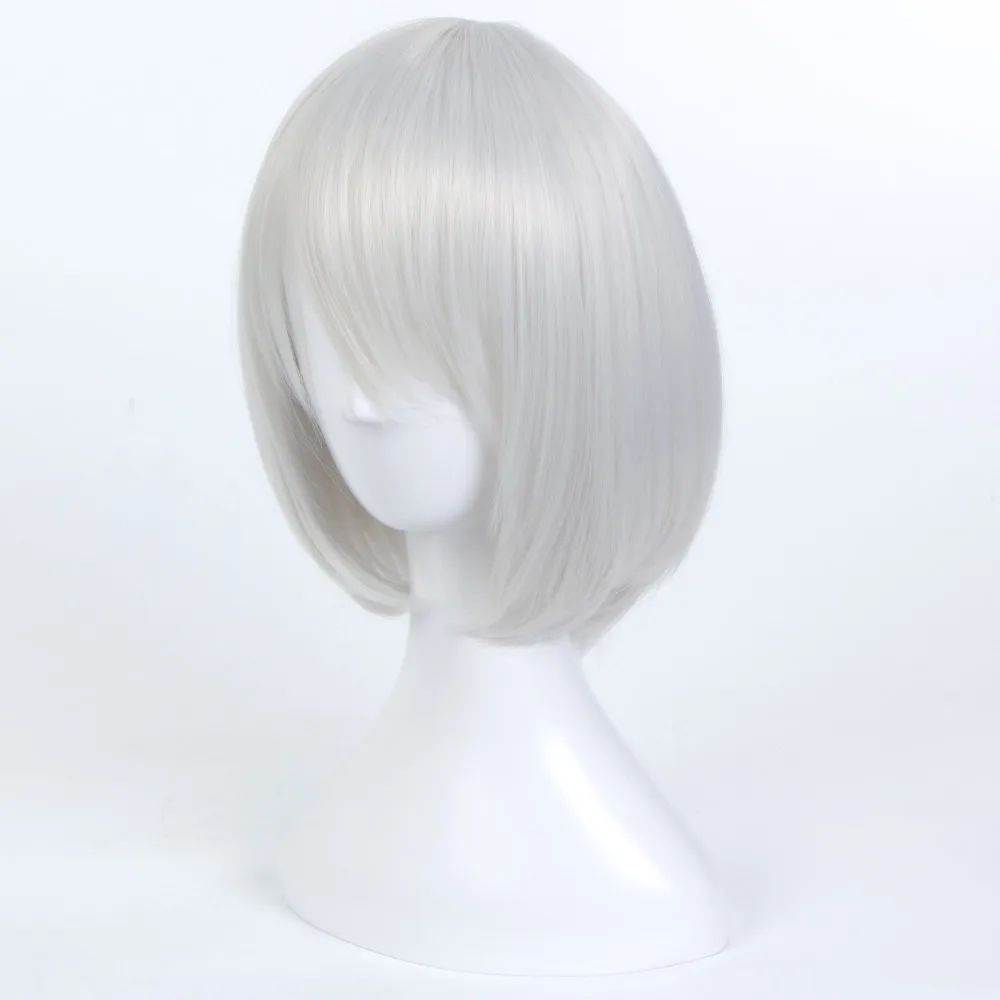 Японская игра NieR:Automata Cosplay Wig YoRHa No.2 Тип B косплей волос короткий белый прямой парик