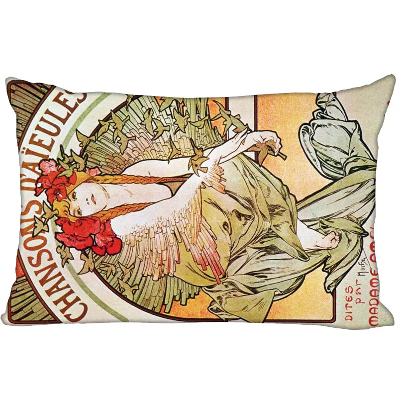 Новая Заказная наволочка Alphonse Mucha прямоугольная Подушка на молнии размер 45х35см