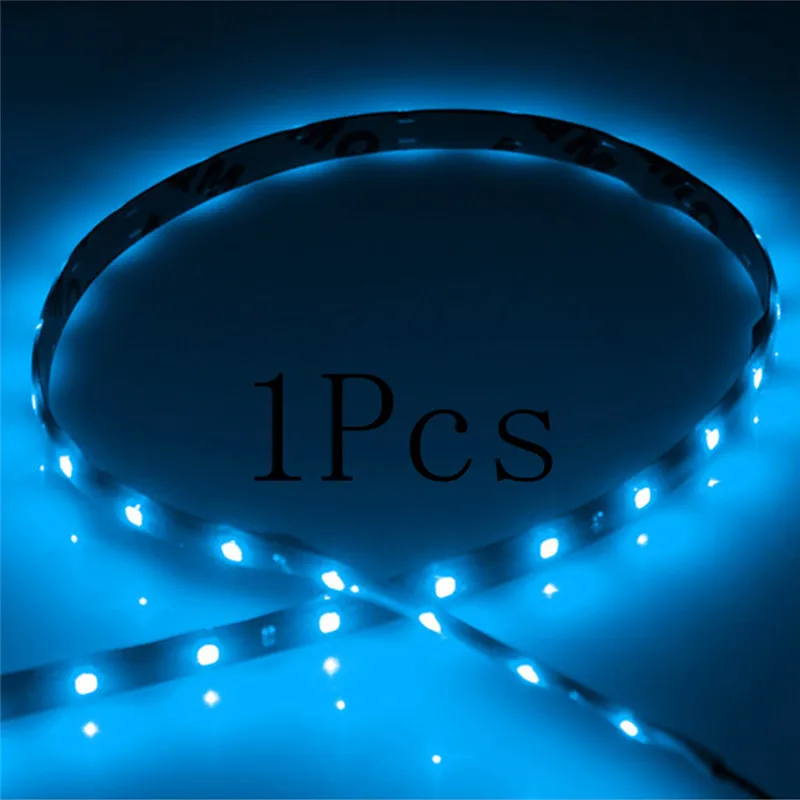 1Pcs Ice Blue 1/2 шт супер яркий 30 см 3528 SMD 15 светодиодный гибкий неоновый DIY домашний Автомобильный светодиодный светильник водонепроницаемый DC 12 В - Испускаемый цвет: 1Pcs Ice Blue