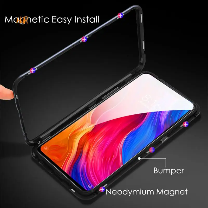 360 магнитный адсорбционный чехол для Xiaomi mi 8 SE полное покрытие магнит закаленное