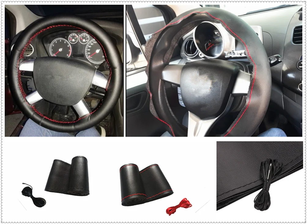 38 см DIY чехол рулевого колеса автомобиля из мягкой кожи Плетеные иголки
