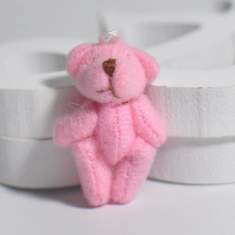 pink 3.5 см плюшевые мини мишка совместное медведь небольшие мягкие Aimals для брелок Подвески Chaveiro Мини-урсо де pelucia oso - Высота: pink