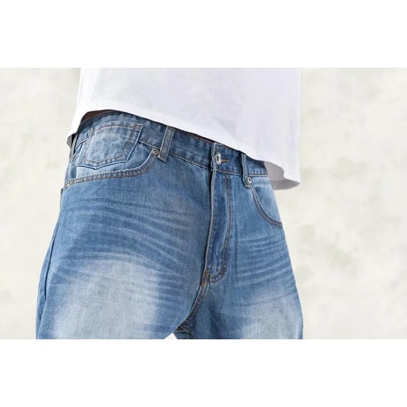 Широкие брюки прямые мужские джинсы-шаровары Хип-хоп Denim Joggers Брюки Свободные мешковатые скейтборд брюки