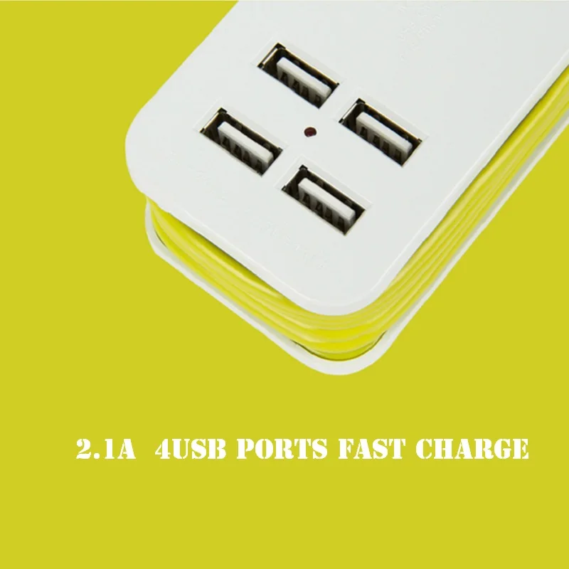 Дорожный адаптер портативный кабель 1 5 м 1/2 ЕС разъем удлинитель 4 порта USB зарядка