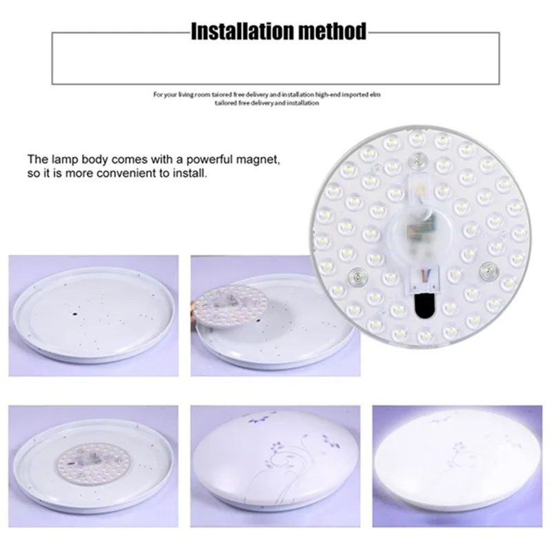 Mrosaa Ceiling Light 18W 24W LED Sound Control & Sensor Panel Module Round Lamp Board AC220V Indoor Lighting | Освещение