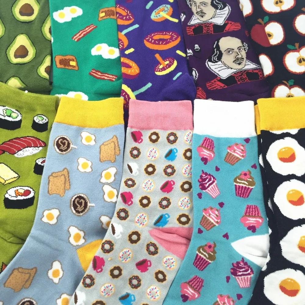 Носки для взрослых кавайные еды омлет фрукты суши саке Onigiri лосось авокадо кекс