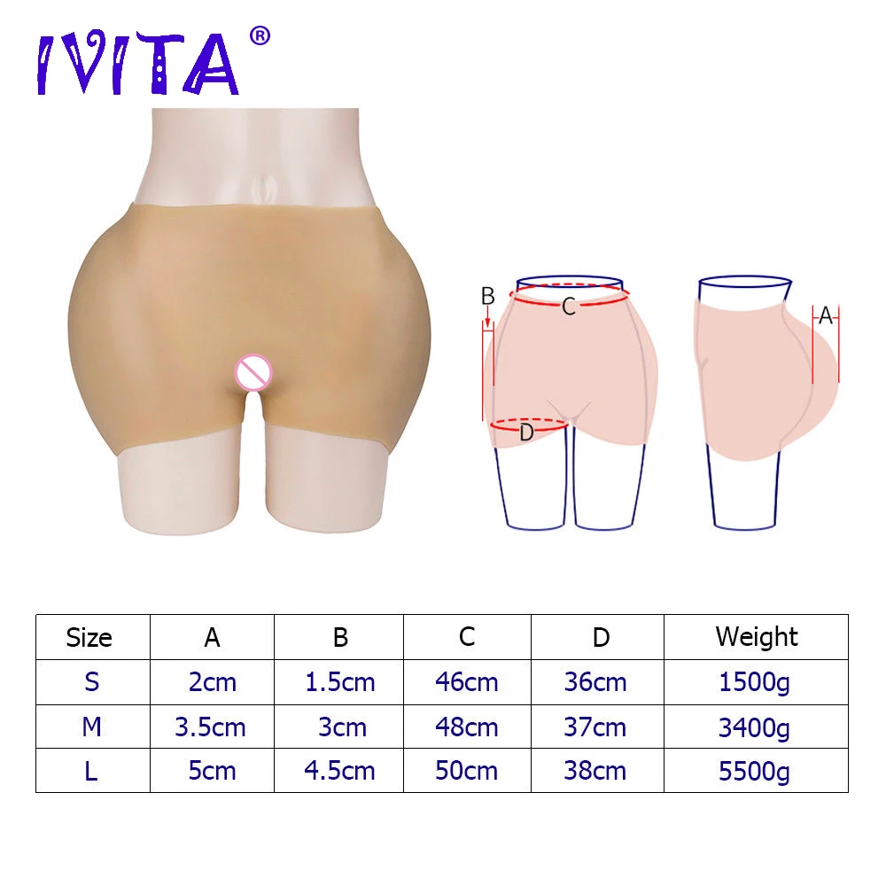 Силиконовые трусики IVITA искусственная вагина усилитель бедер Crossdresser для