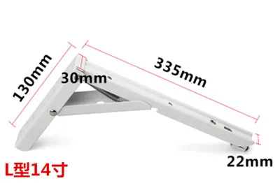 

2PCS Custom Folding Triangle Wall Mount Table Shelf Bracket, 335mm length x 130mm width x 30mm thickness
