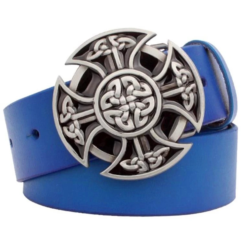 Fashion women belt celt Crosses Genuine Leather retro Celt knot design weave cowhide leather Blue belts | Аксессуары для одежды