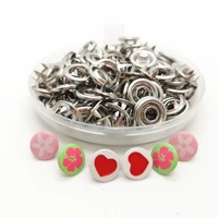 100sets 9mm print flower heart fasteners buckles poppers rivets snap buttons prong metal baby