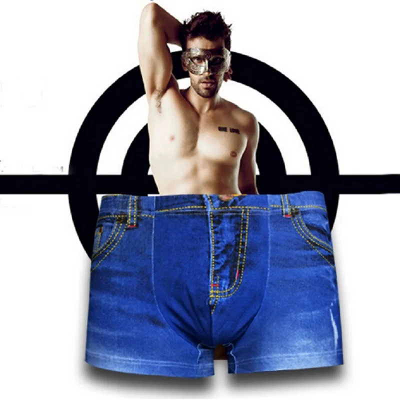 Новые джинсы мужское нижнее белье мужские боксеры ковбойские|underwear men boxer|men boxerman