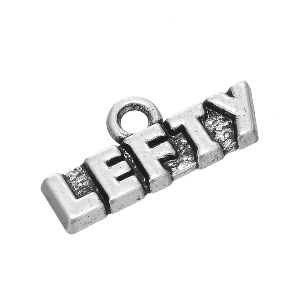 EUEAVAN 30 шт. металлическая подвеска с буквенным шармом и левшей Античные