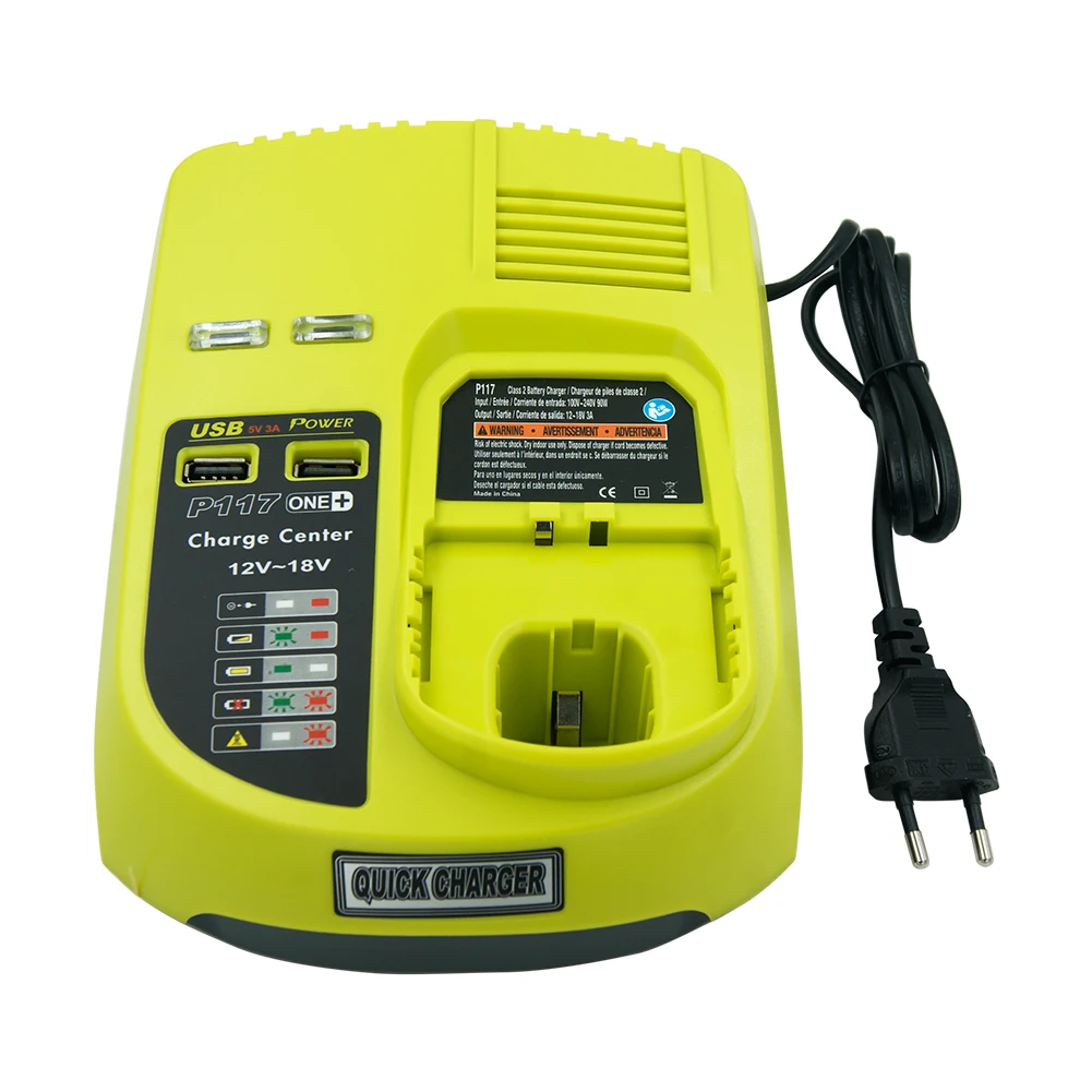 Зарядное устройство Ni Cad MH Li Ion 9 6 V 12 14 4 18 MAX для Ryobi P100 P102 P108 RB18L40 P117 One Plus + 2 usb