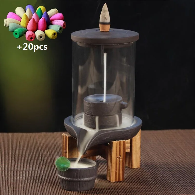 Курильница для благовоний Backflow с акриловым защитным покрытием керамическая