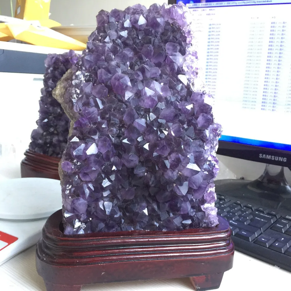5 1 кг натуральный Глубокий фиолетовый аметистовая Друза Geode образец украшения