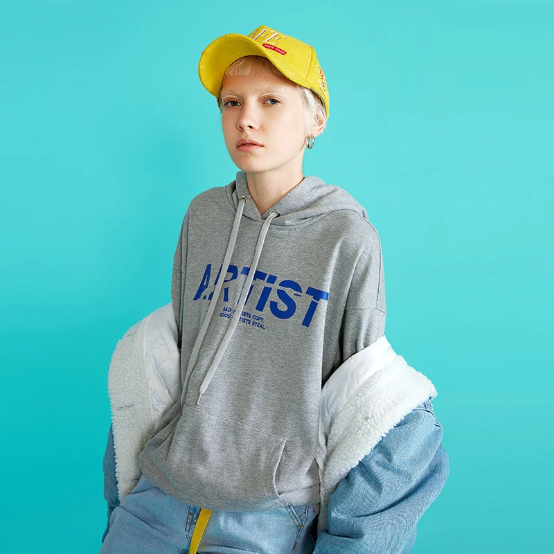 Toyouth Новый 2018 свободные oversize худи Для женщин Письмо корейский толстовки Твердые