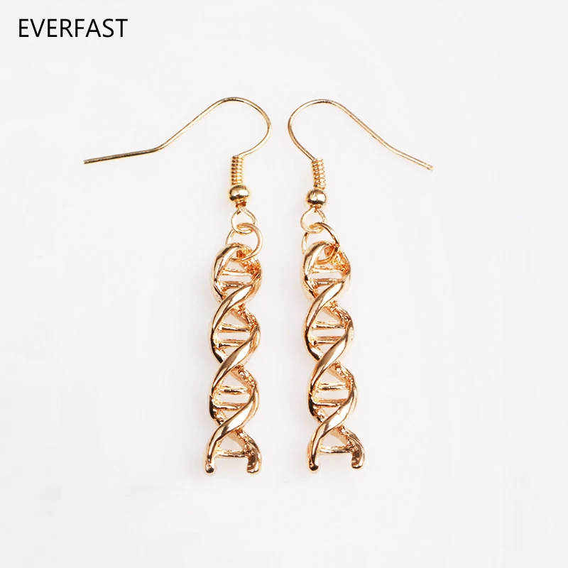 1 пара длинных сережек Everfast сережки в виде молекулы DNA с Двойной спиралью модные