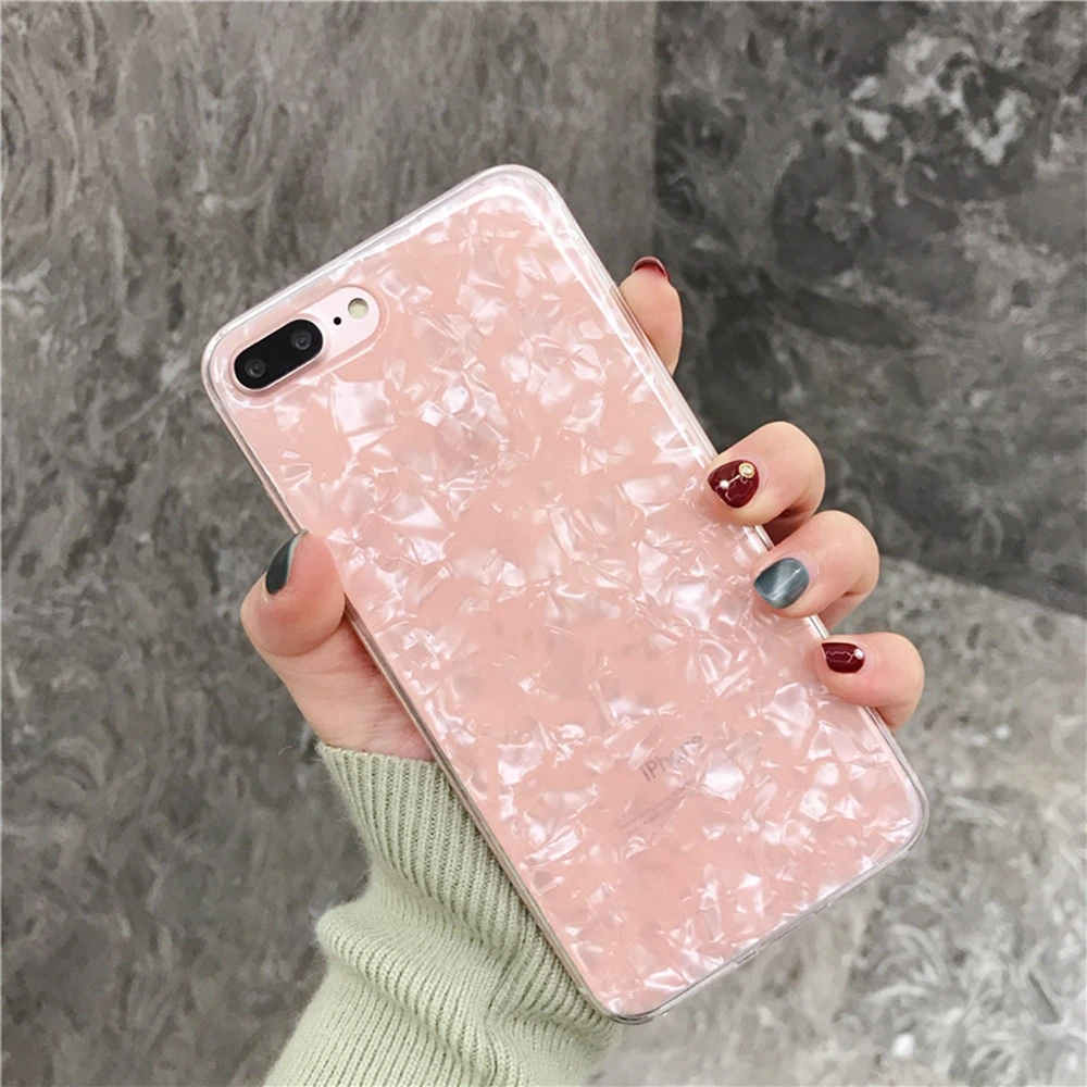 Для iPhone 7 8 Plus глянцевый мраморный чехол для XR XS Max ультра тонкий телефона X