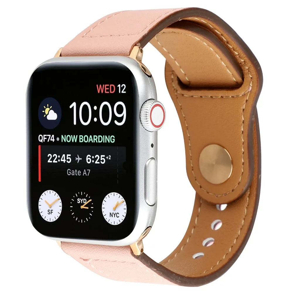 Модный ремешок с застежкой для Apple Watch 38 мм 40 мм 42 мм 44 мм кожаный ремешок для Iwatch серии 1 2 3 4 кожаный ремешок для часов