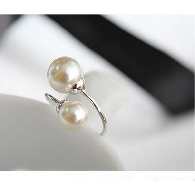 Korea personality big Pearl Ring Valentine's Day Rings for Women Wedding Silver Promise Jewelry | Украшения и аксессуары